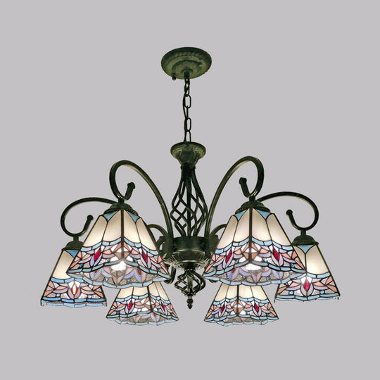 Stained Glass Chandelier Pendant for Traditional Dining Rooms