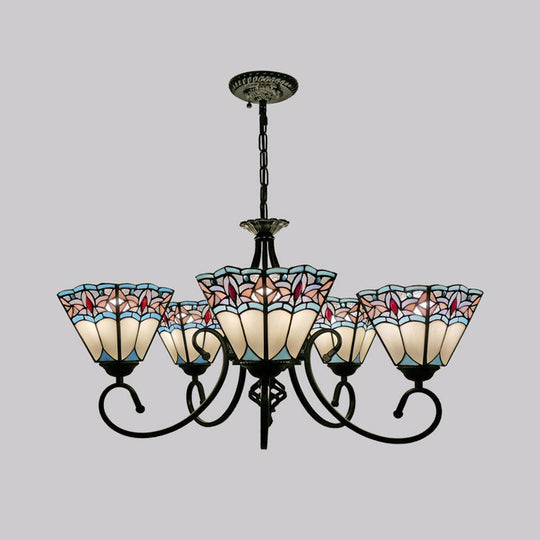 Stained Glass Chandelier Pendant for Traditional Dining Rooms