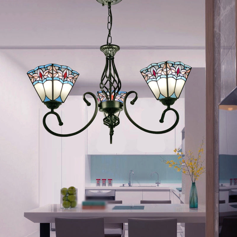 Stained Glass Chandelier Pendant for Traditional Dining Rooms