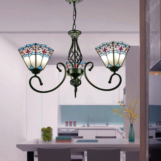 Stained Glass Chandelier Pendant for Traditional Dining Rooms