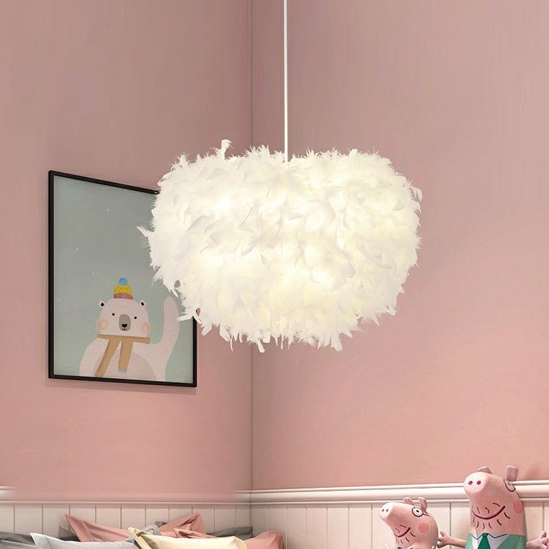 White Minimalistic Hemisphere Pendant Light for Living Room