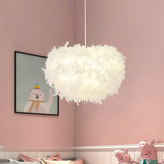 Minimalist White Hemisphere Suspension Pendant Light For Living Room