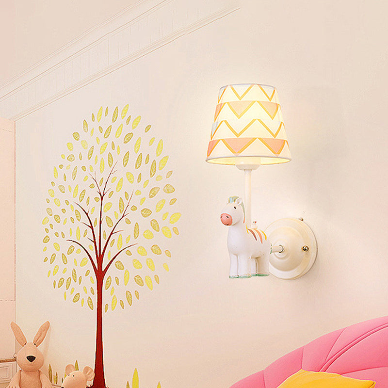 Cartoon Animal Kids Bedside Wall Mount Light In Pink White / D