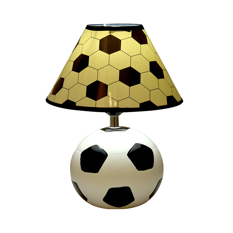 Sleek Ceramic Single Black & White Football Table Lamp For Bedside