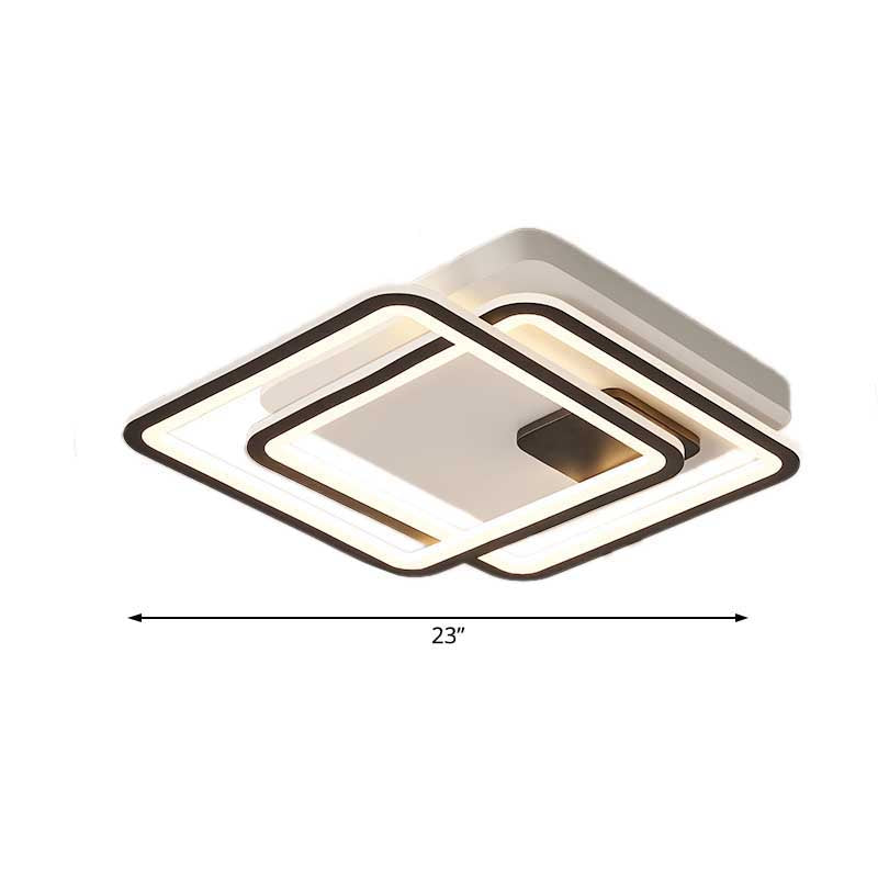 Contemporary Black 2-Tier Led Ceiling Flush Mount - 18/23 Wide | Warm/White Light