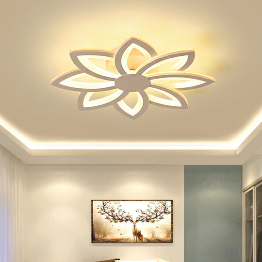 18/23" Acrylic Flower Semi Flush Ceiling Light - Simplicity LED, White, Warm/White Light