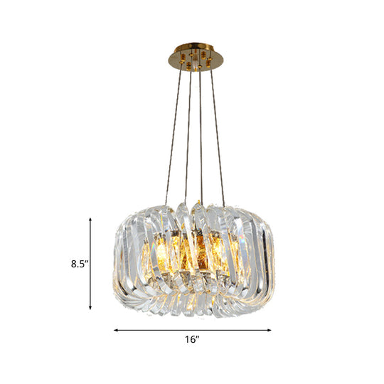 Contemporary LED Crystal Chandelier - Clear Treasure Bowl Pendant Ceiling Lamp