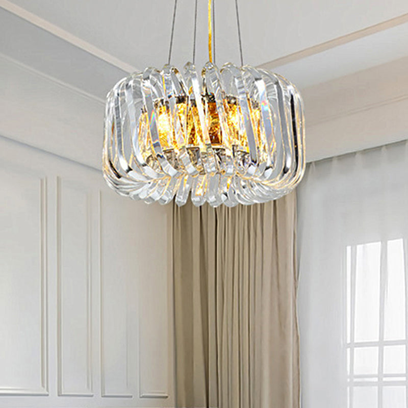 Contemporary LED Crystal Chandelier - Clear Treasure Bowl Pendant Ceiling Lamp