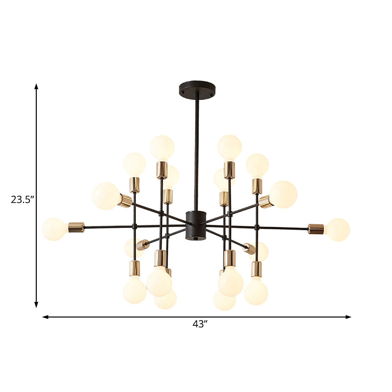 Modern Starburst Milk White Glass Chandelier With 12/15/18 Lights For Bedroom Black Pendant Lighting