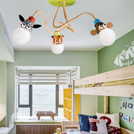 Yellow Octopus Cartoon Metal Ceiling Light with Animal Socket