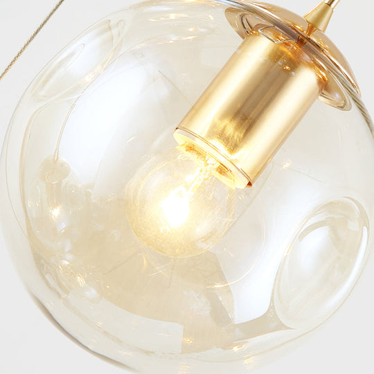 Cognac Glass Ball Multi-Light Pendant: Modern Hanging Lighting For Staircase