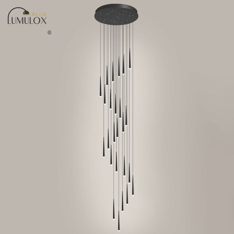 Minimalist Metallic Multi Ceiling Light  Staircase Suspension Lighting with Acrylic Shade