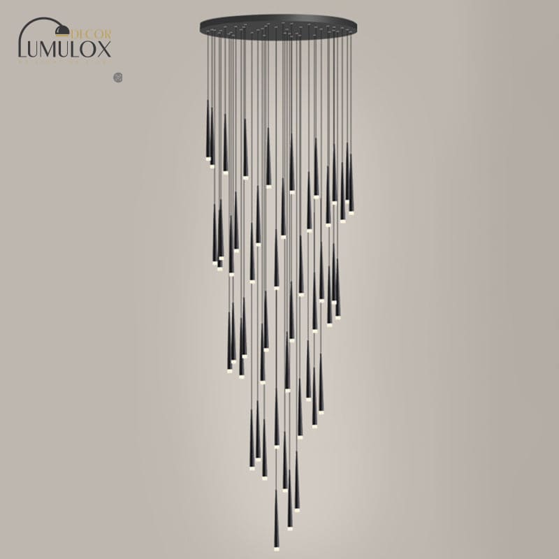 Minimalist Metallic Multi Ceiling Light  Staircase Suspension Lighting with Acrylic Shade