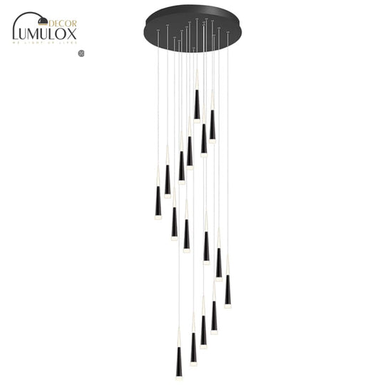 Minimalist Metallic Multi Ceiling Light  Staircase Suspension Lighting with Acrylic Shade