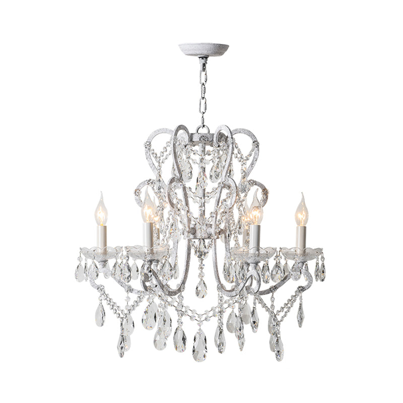 Vintage Metal Chandelier Pendant Light With Crystal Accents - Perfect For Living Room