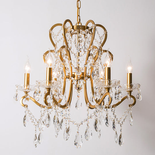 Vintage Metal Chandelier Pendant Light With Crystal Accents - Perfect For Living Room