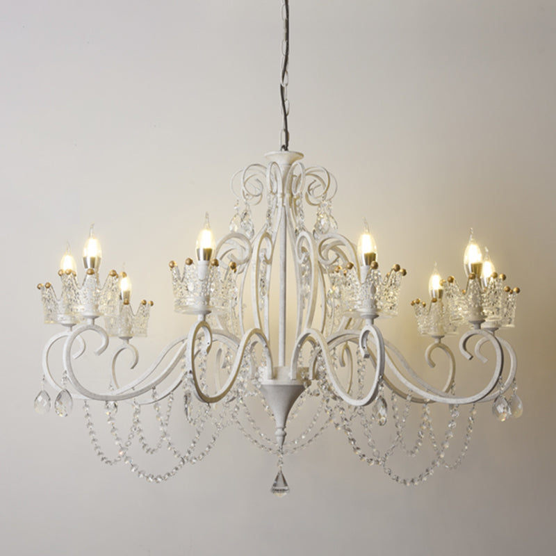 Classic Crystal Chandelier Pendant Light With Metallic Candlestick