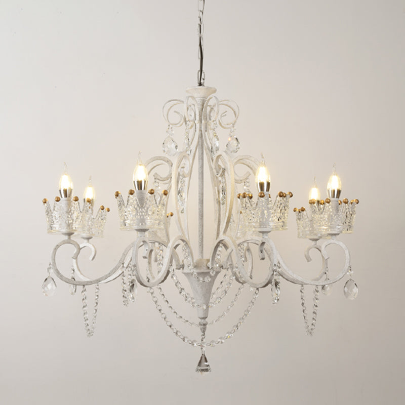 Classic Crystal Chandelier Pendant Light With Metallic Candlestick