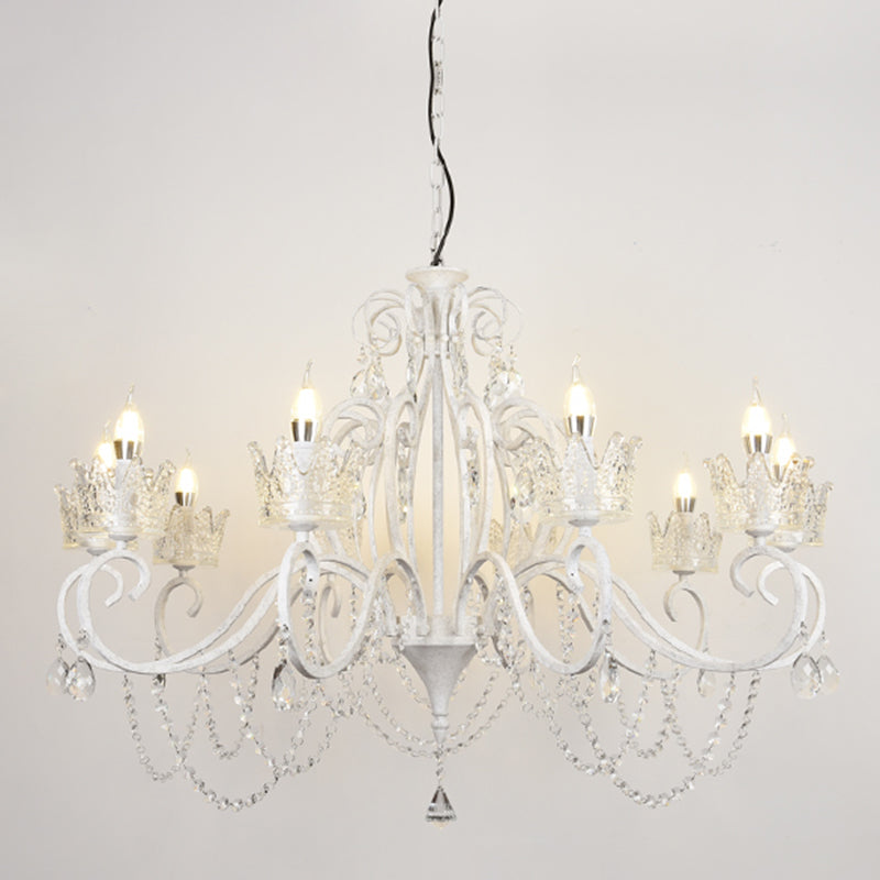 Classic Crystal Chandelier Pendant Light With Metallic Candlestick