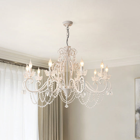 Classic Crystal Chandelier Pendant Light With Metallic Candlestick