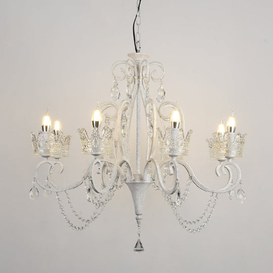 Classic Crystal Chandelier Pendant Light With Metallic Candlestick