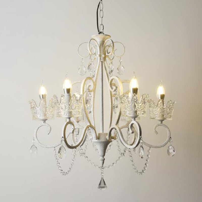 Classic Crystal Chandelier Pendant Light With Metallic Candlestick