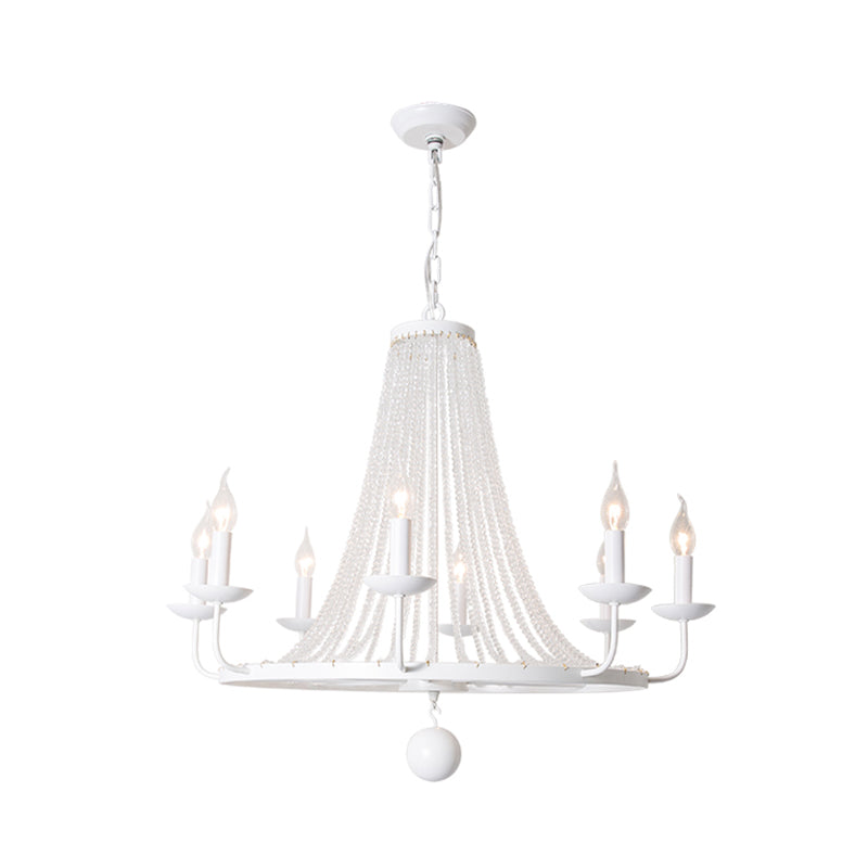 Vintage Crystal Bead Candelabra Chandelier Pendant Light