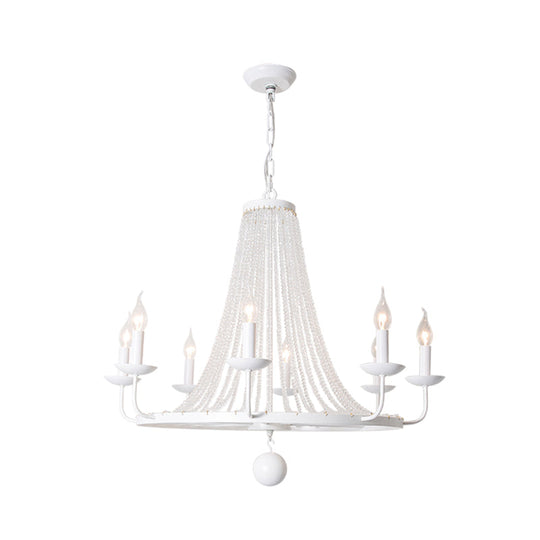 Vintage Crystal Bead Candelabra Chandelier Pendant Light