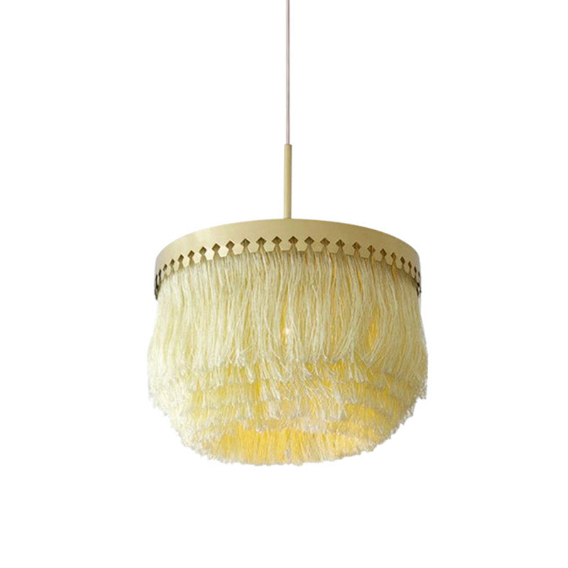 Minimalistic Round Fringe Pendant Light Fixture In Gold

Or

Gold Suspension - Simple & Elegant