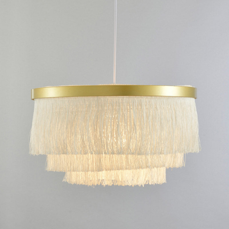 Vittoria - Gold Fringe Gold Ceiling Light Layered 1-Light Minimalism Hanging Lamp for Living Room