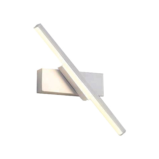 Rotatable Acrylic Linear Led Sconce Light - Simplicity Black/White Wall Lighting Fixture (White/Warm