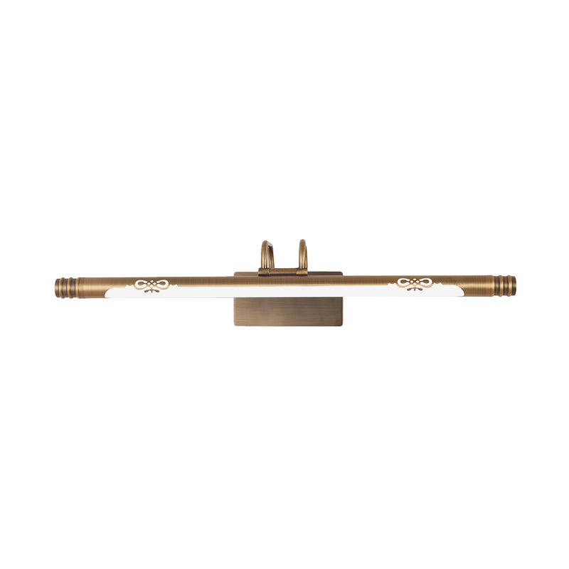 Classic Metal Led Bathroom Vanity Light In White/Warm With Bronze/Brass Sconce Available 3 Sizes