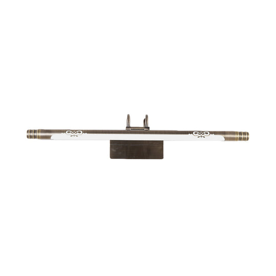 Classic Metal Led Bathroom Vanity Light In White/Warm With Bronze/Brass Sconce Available 3 Sizes