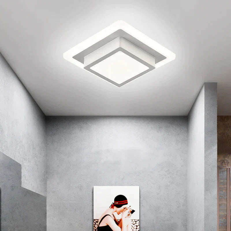 Acrylic Modern LED Ceiling Lights For Corridor Entrance Of Home Lamp Plafonnier Luminaria Lamparas De Techo White Black Painted