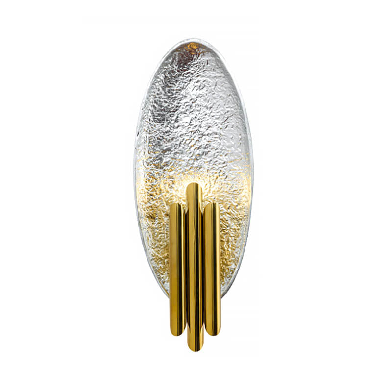 Oval Wall Sconce Lighting - Postmodern Led Resin Fixture Silver/Gold Finish 18 Height