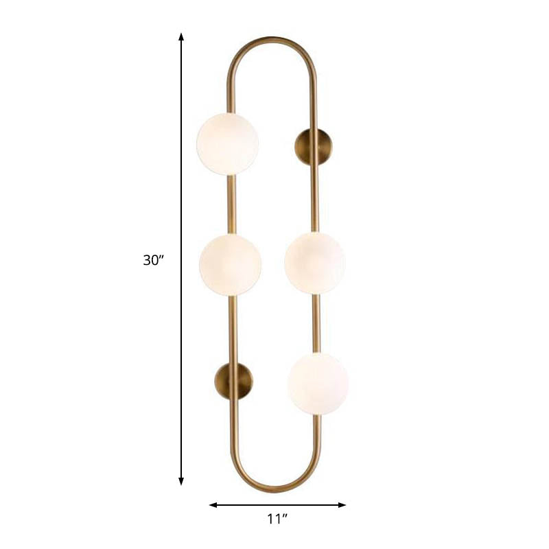 Modern Matte White Glass Globe Wall Sconce With 4-Light Bedroom Lighting Ideas In Black/Gold