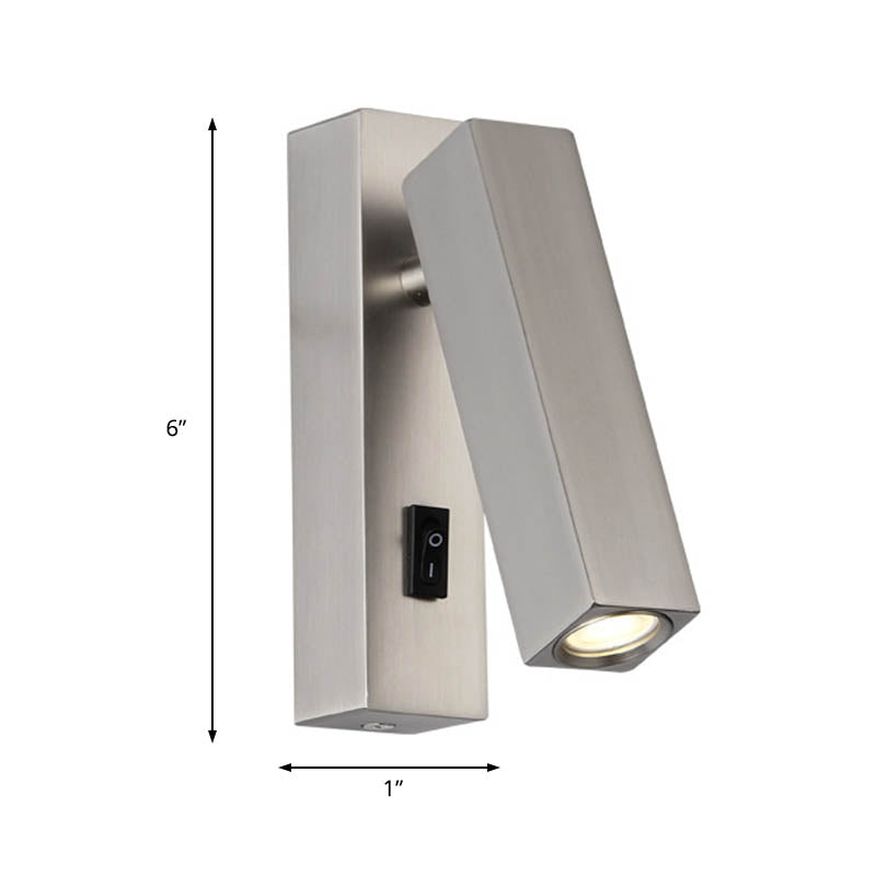 Contemporary Mini Led Wall Sconce With Rotatable Metallic Design - Black/Silver/White