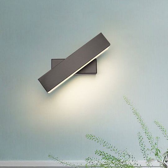 Rotatable Linear Led Wall Sconce Light - Simple Black/White Design Warm/White