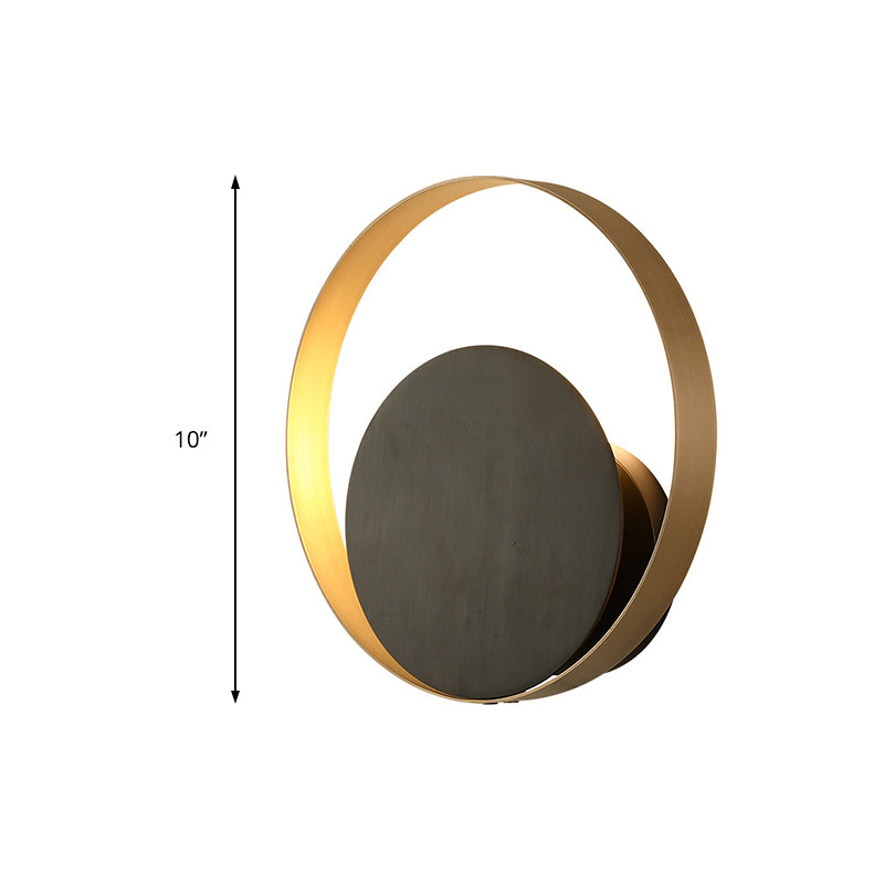 Metallic Orbit Sconce Light - Simplicity Golden Single Wall Mounted Lighting