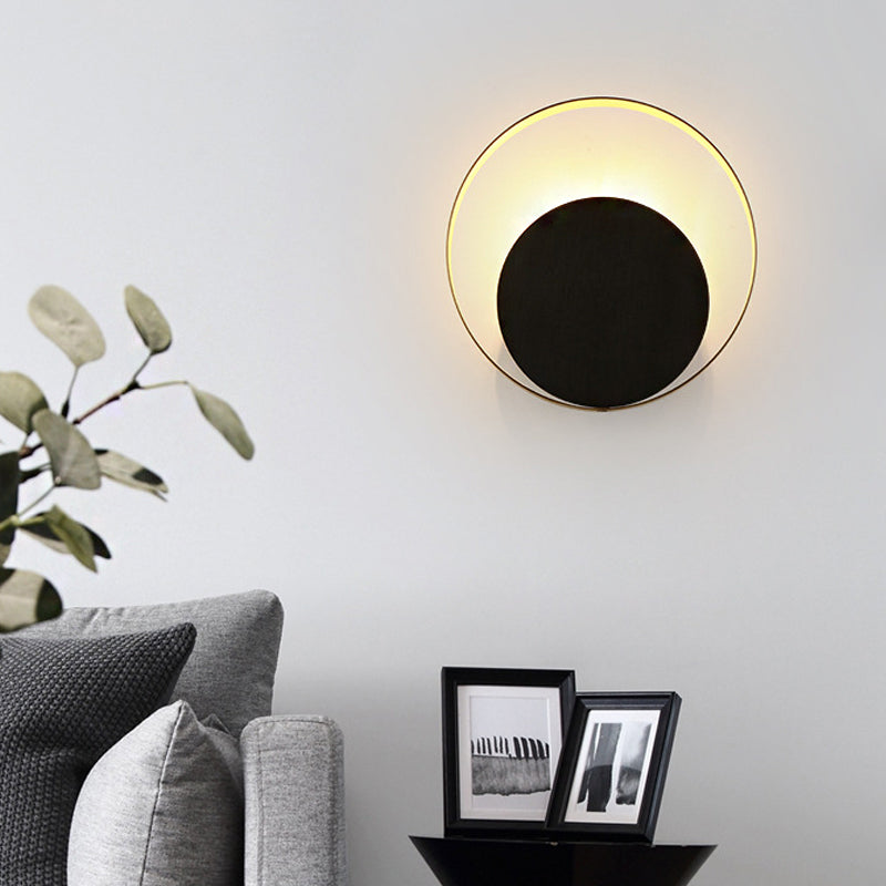 Metallic Orbit Sconce Light - Simplicity Golden Single Wall Mounted Lighting Gold