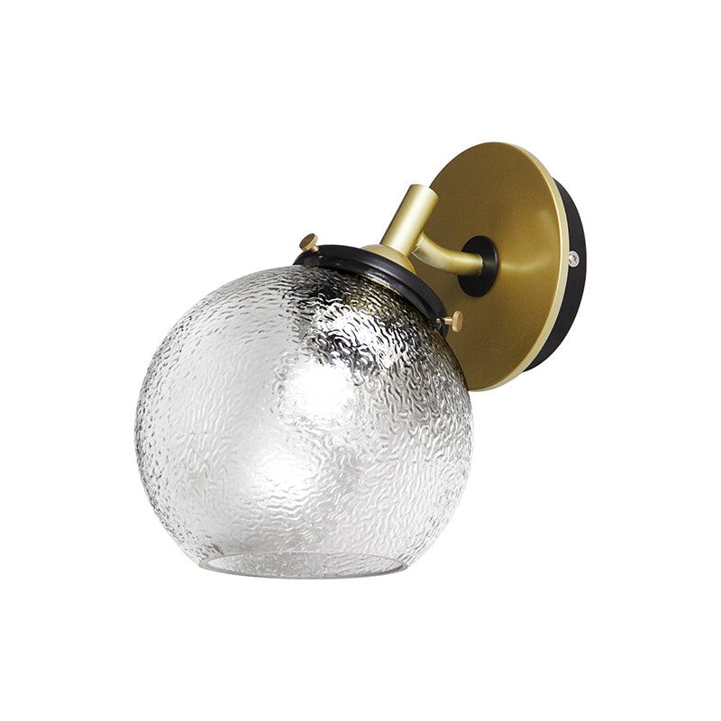 Minimalist 1-Light Gold Wall Sconce: Exposed Ball Design For Living Room Water Glass Feature