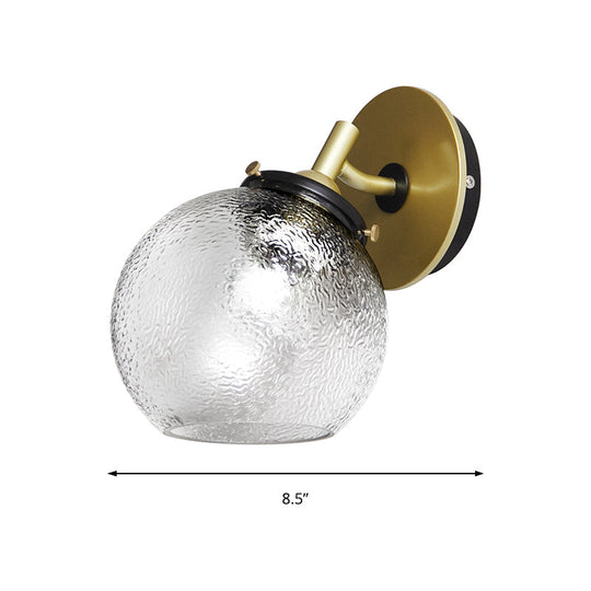 Minimalist 1-Light Gold Wall Sconce: Exposed Ball Design For Living Room Water Glass Feature