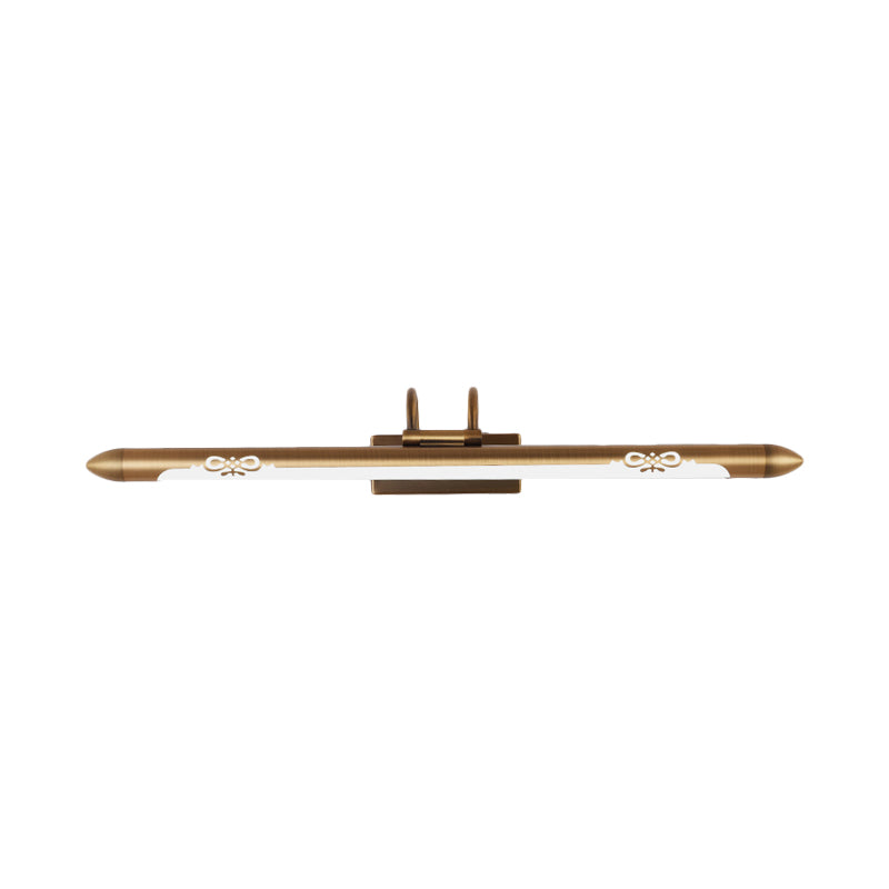 20.5/25.5/28 Led Bronze/Brass Vanity Light Fixture - Classic Metal Linear Sconce Lamp In White/Warm