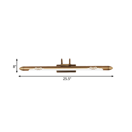 20.5/25.5/28 Led Bronze/Brass Vanity Light Fixture - Classic Metal Linear Sconce Lamp In White/Warm