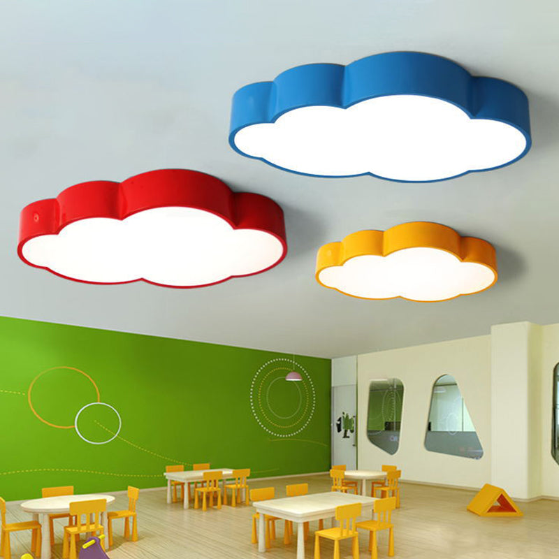 Minimalist Acrylic Flush Light With Led Cloud Shade For Nursery - Ceiling Fixture