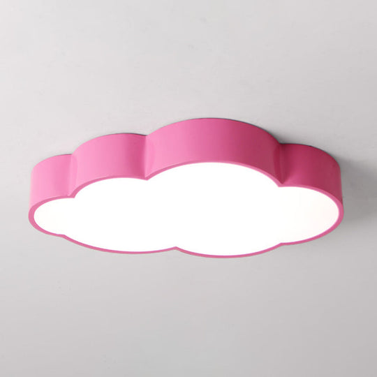 Minimalist Acrylic Flush Light With Led Cloud Shade For Nursery - Ceiling Fixture