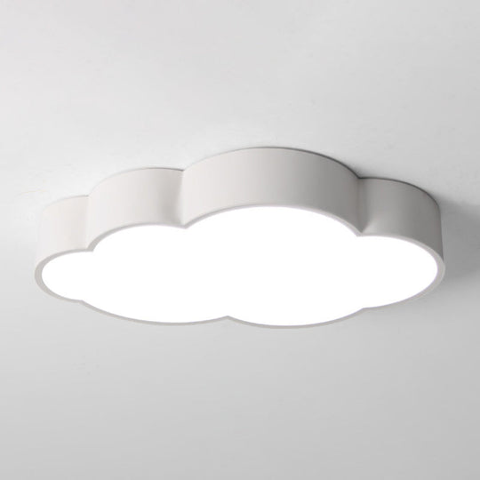 Minimalist Acrylic Flush Light With Led Cloud Shade For Nursery - Ceiling Fixture