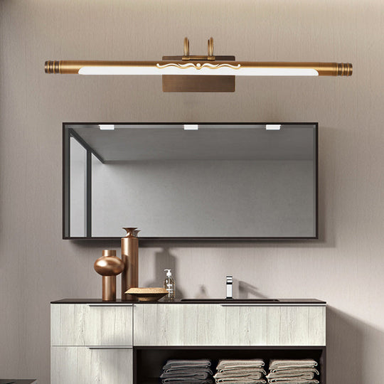 Modern Led Vanity Light Fixture In Bronze/Brass Finish White/Warm - 21 26 29 W