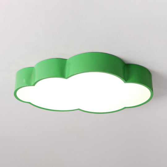 Minimalist Acrylic Flush Light With Led Cloud Shade For Nursery - Ceiling Fixture