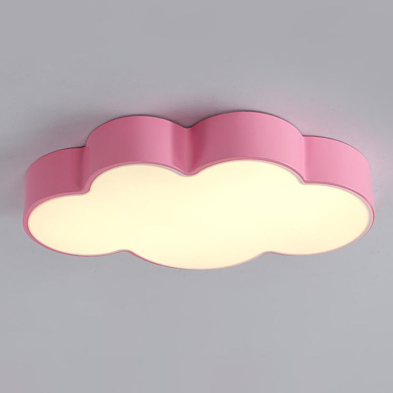 Metallic Led Flush Mount For Kids Rooms With Acrylic Shade